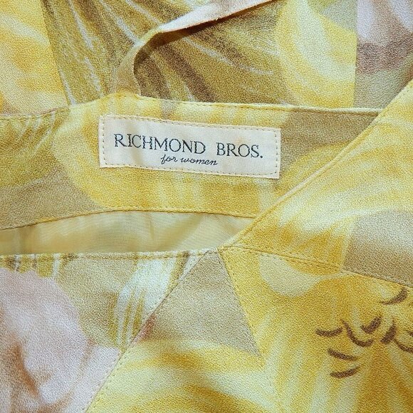 Richmond Bros. Yellow Floral Empire Waist Midi Slip Dress with Padded Bust XS ? - Picture 5 of 5